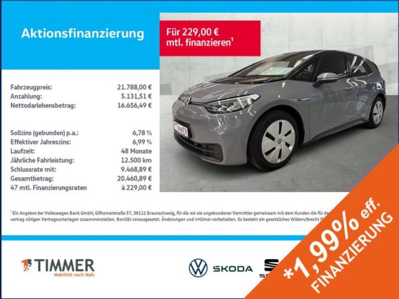 VW  ID.3 PRO PERF. 62 kWh +LED +RKAM +CARPLAY +NAVI, Mondsteingrau Schwarz