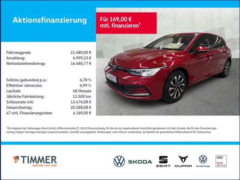 VW  Golf VIII 1.5 TSI ACTIVE +LED +ACC +VIRTUAL +NAV, Kings Red Metallic