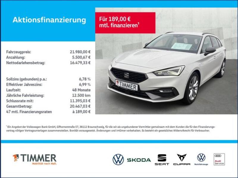 SEAT  Leon ST 1.5 TSI FR +LED +ACC +RKAM +NAVI +SHZ +1, Candy Weiss