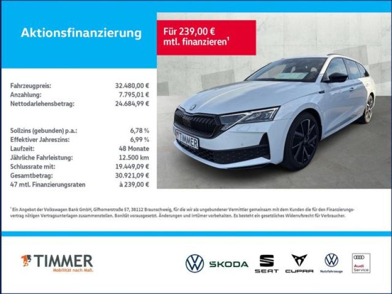 SKODA  Octavia Combi 1.5 eTSI DSG SPORTLINE *360° *HuD, Moon Weiss Metallic