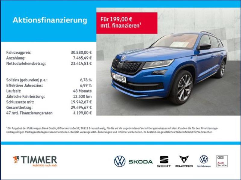 SKODA  Kodiaq 2.0 TDI DSG 4x4 SPORTLINE *AHK *LED *ACC, Race Blau Metallic