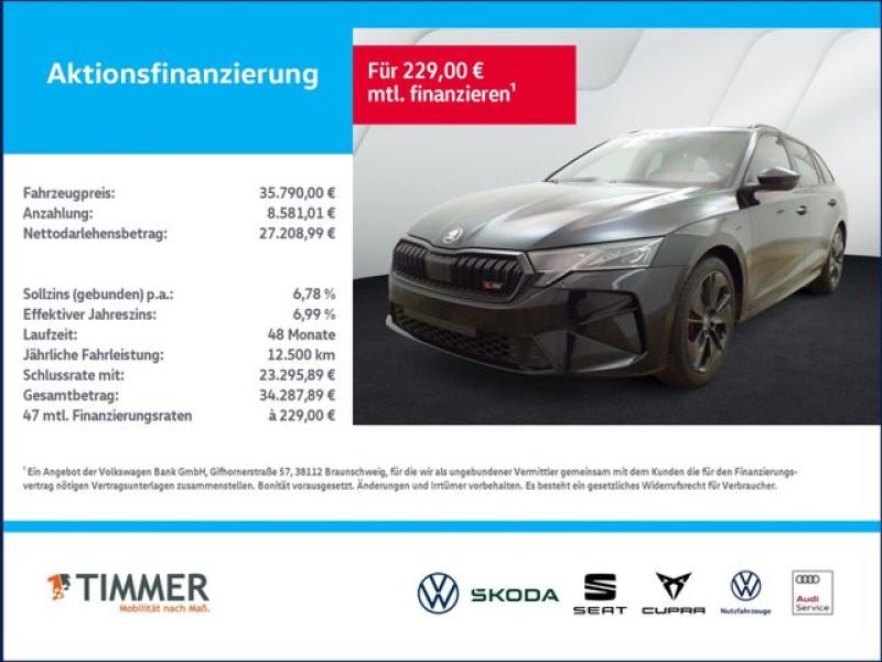 SKODA  Octavia Combi 2.0 TSI DSG RS +MATRIX +ACC +RKAM, Black Magic Perleffekt