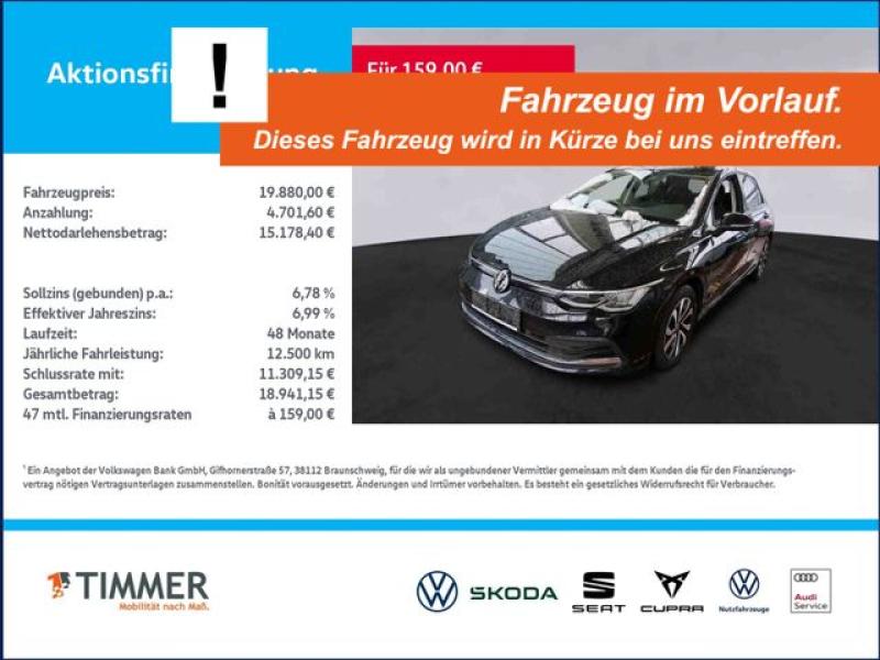 VW  Golf VIII 1.5 eTSI DSG ACTIVE +LED +ACC +VIRTUAL, Deep Black Perleffekt