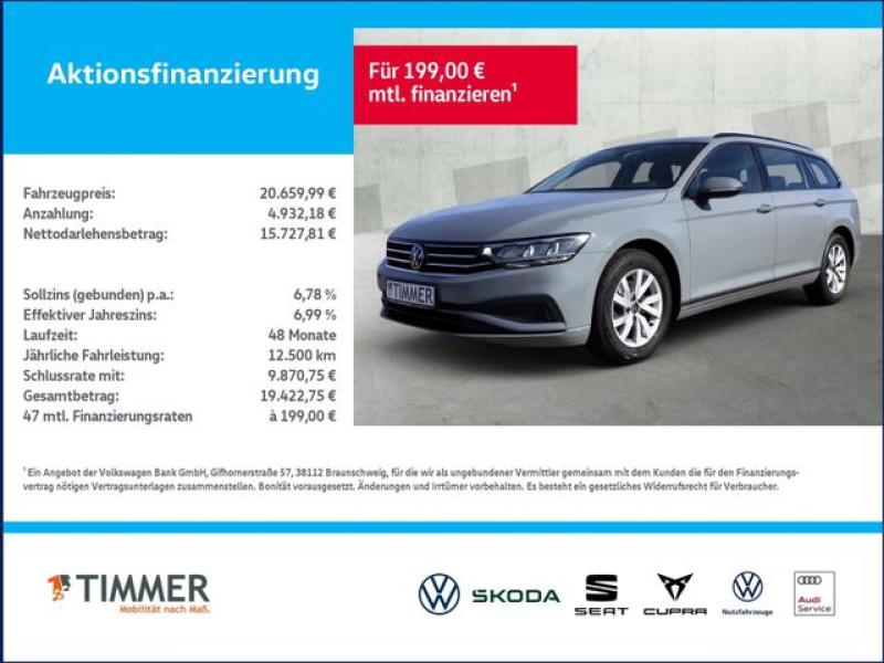 VW  Passat Variant 2.0 TDI DSG +AHK +LED +ACC +RKAM, Mondsteingrau