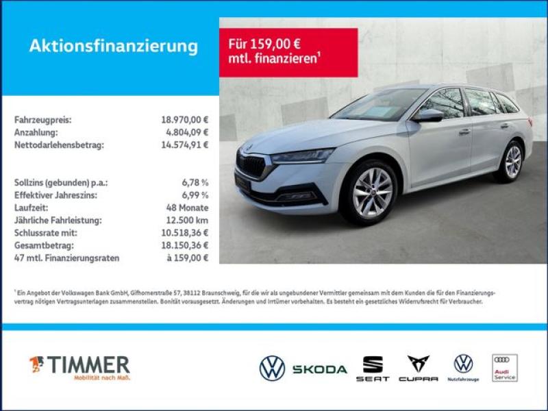 SKODA  Octavia Combi 2.0 TDI STYLE +AHK +LED +NAVI +SHZ, Moon Weiss Metallic