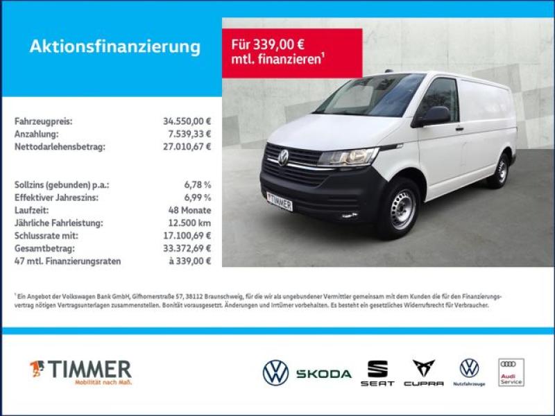 VW  T6.1 Transporter Kasten 2.0 TDI DSG KR +NAVI +PD, Candy Weiß