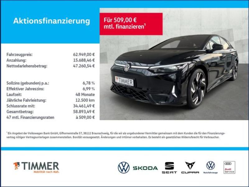 VW  ID.7 GTX 4M 86 kWh*SMARTGLASS*21"*KOMFORT*WÄRMEP, Grenadillschwarz Metallic