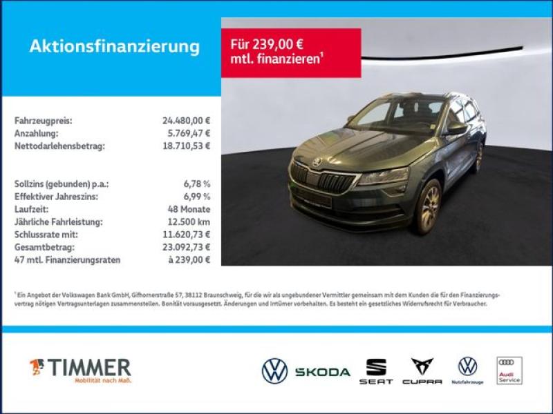 SKODA  Karoq 1.5 TSI DSG CLEVER +AHK +LED +ACC +RKAM +N, Quarz Grau Metallic