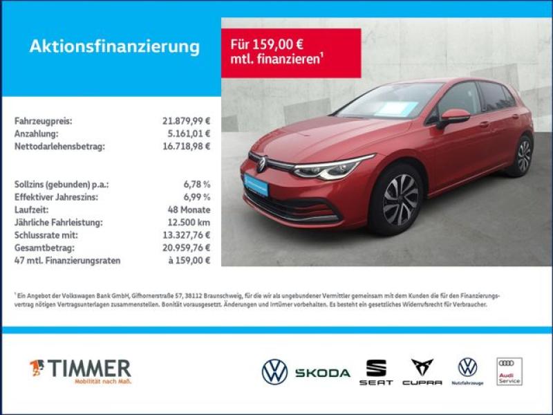 VW  Golf VIII 1.5 TSI ACTIVE +LED +ACC +VIRTUAL +NAV, Kings Red Metallic