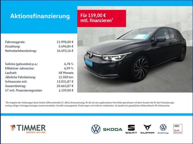 VW  Golf VIII 1.5 TSI ACTIVE +AHK +LED +ACC +RKAM +V, Deep Black Perleffekt