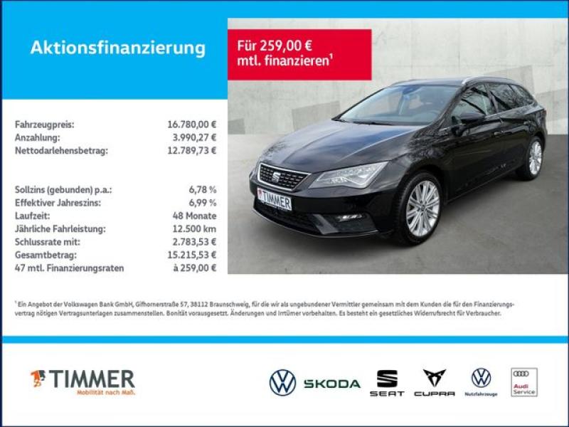 SEAT  Leon ST 1.5 TSI XCELLENCE +LED +ACC +SHZ +LM +CL, Midnight Schwarz Metallic