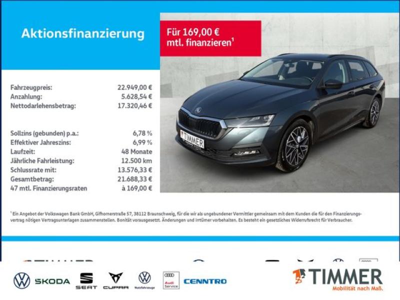 SKODA  Octavia Combi 1.5 eTSI DSG CLEVER +MATRIX +ACC +, Quarz Grau Metallic