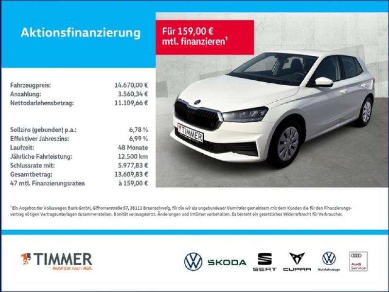 SKODA  Fabia 1.0 ACTIVE +LED +DAB+ +SHZ +KLIMA +PDC +, Candy-Weiß