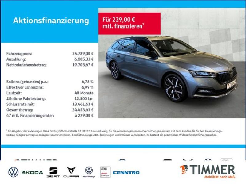 SKODA  Octavia Combi 2.0 TDI DSG SPORTLINE +LED +HuD +N, Graphite Grau Metallic