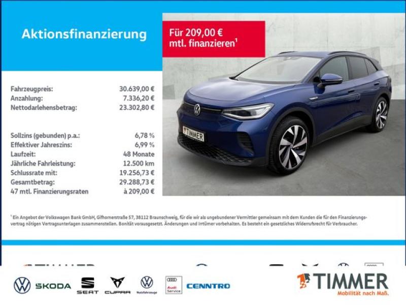 VW  ID.4 PRO PERF. 82 kWh +WÄPU +AHK +CARPLAY +20" +, Blue Dusk Metallic