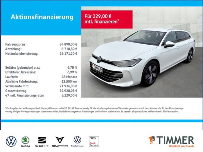VW  Passat Variant 2.0 TDI DSG ELEGANCE +AHK +360° +, Oryxweiß Perlmutteffekt