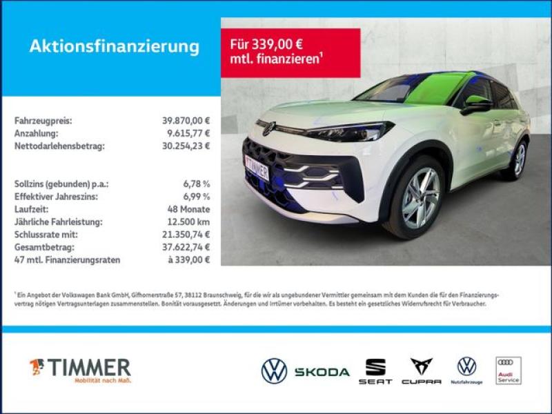 VW  T-Roc 1.5 eTSI 110 kW Life+LED+LM 18"+Sitzh.+App, Pure White