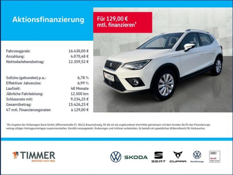 SEAT  Arona 1.0 TSI XCELLENCE +LED +RKAM +NAVI +SHZ +A, Weiß