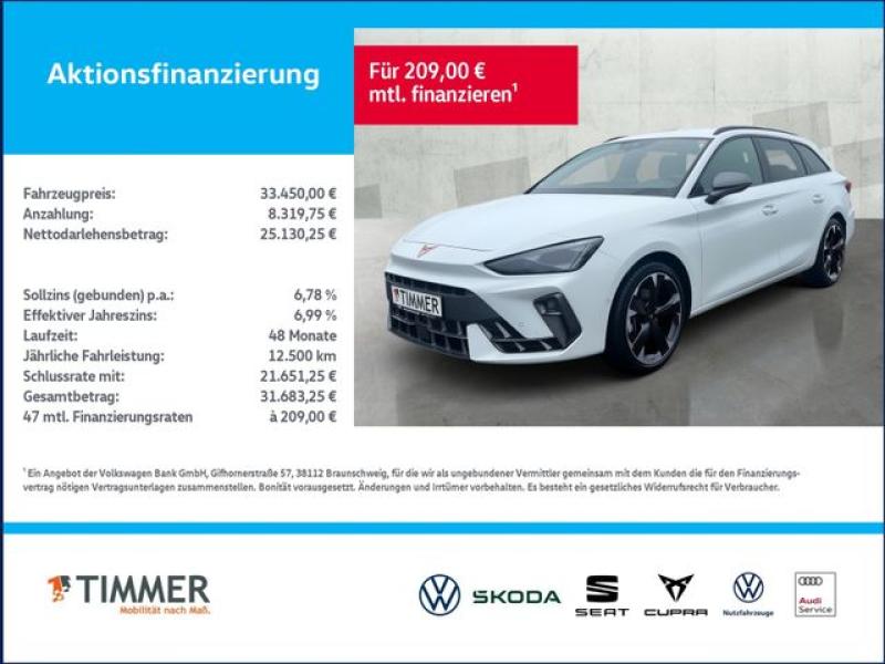 CUPRA  Leon ST 2.0 TDI DSG +AHK +LED +ACC +RKAM +NAVI +, Glacial Weiß Metallic