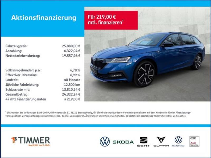 SKODA  Octavia Combi 2.0 TDI DSG SPORTLINE +PANO +DCC +, Race Blau Metallic