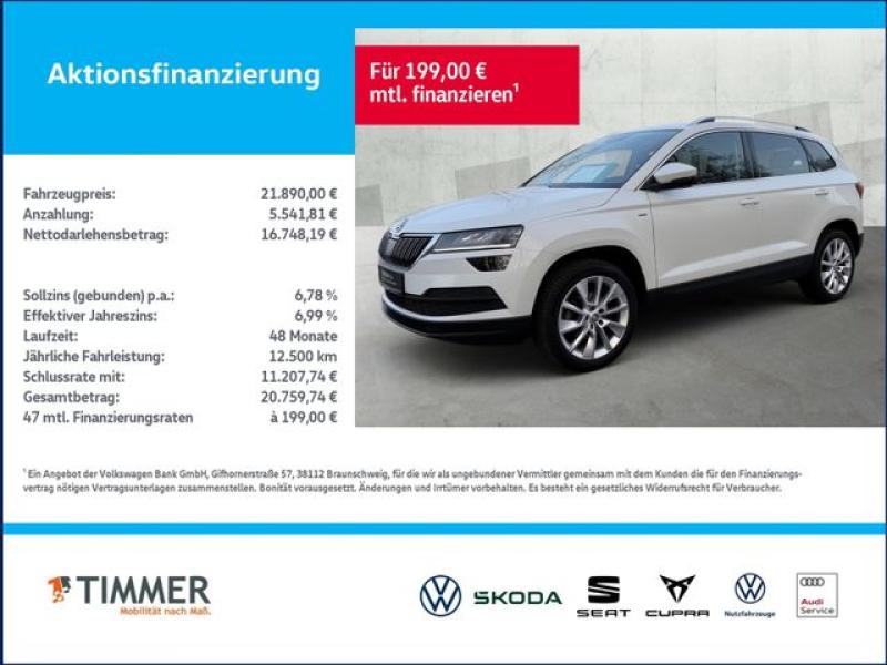 SKODA  Karoq 2.0 TDI DSG CLEVER +LED +RKAM +VIRTUAL +NA, Moon Weiß Perleffekt