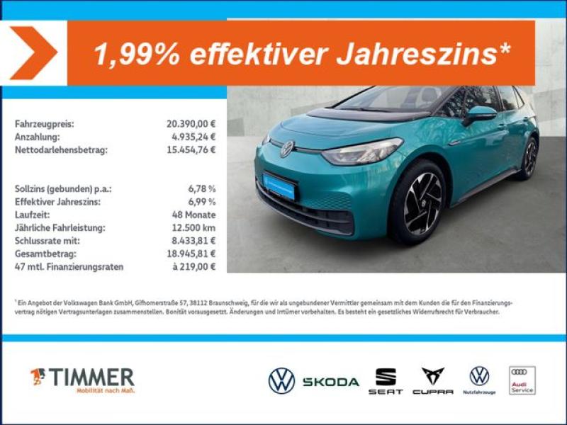 VW  ID.3 PRO PERF. 62 kWh LIFE +LED +ACC +CARPLAY +1, Makena Türkis Metallic