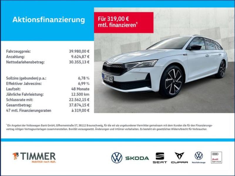 SKODA  Octavia Combi 2.0 TDI DSG Sportline *CANTON*AHK*, Moon-Weiß Perleffekt