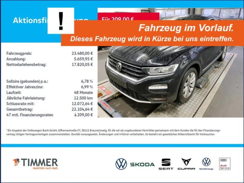 VW  T-Roc 1.5 TSI DSG SPORT +AHK +NAVI +SHZ +17" PDC, Deep Black Perleffekt