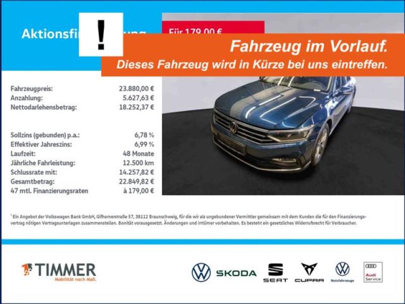 VW  Passat Variant 2.0 TDI DSG R-LINE +IQ.LIGHT +ACC, Aquamarinblau Metallic