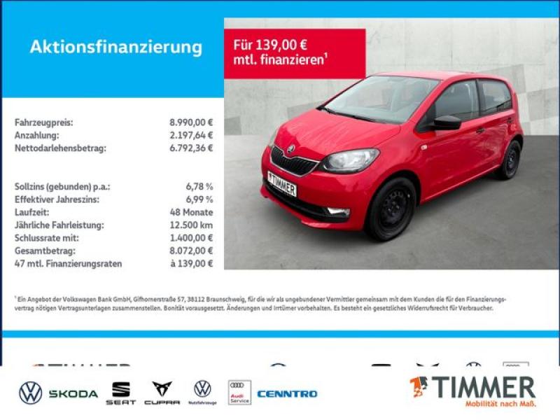 SKODA  Citigo 1.0 Cool Edition *5-TÜRER*KLIMA* Ganzjahr, Tornado-Rot