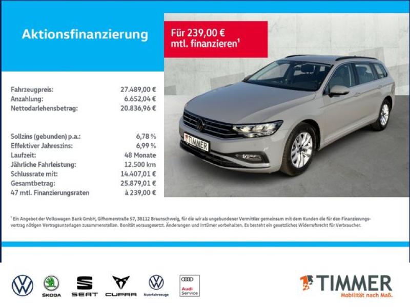 VW  Passat Variant 2.0 TDI DSG BUSINESS +LED +ACC +R, Mondsteingrau