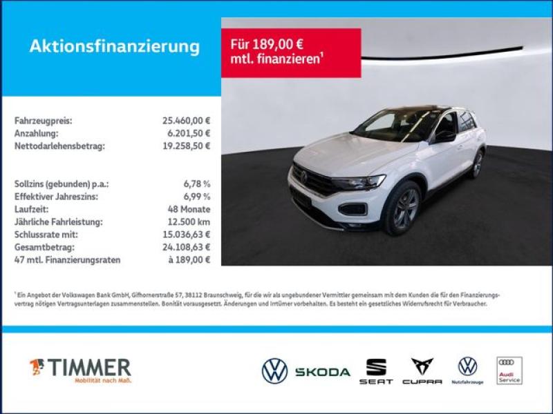 VW  T-Roc 1.5 TSI DSG SPORT +LED +ACC +RKAM +VIRTUAL, Pure White Schwarz