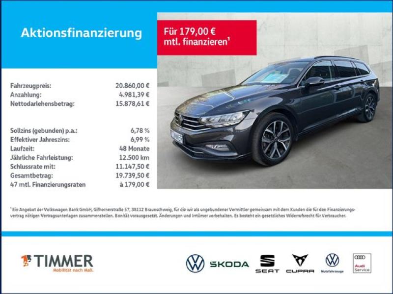 VW  Passat Variant 2.0 TDI DSG BUSINESS +AHK +LED +A, Mangangrau Metallic