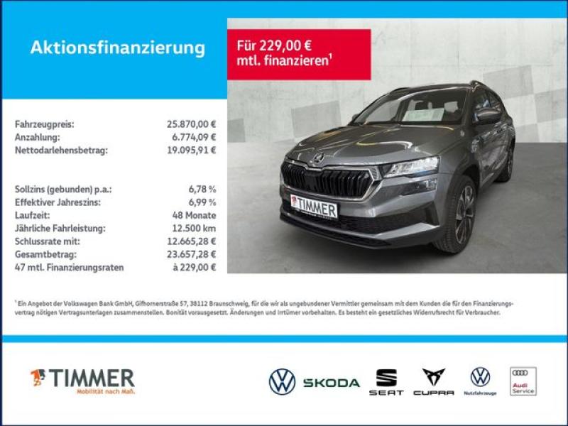 SKODA  Karoq 1.5 TSI DSG TOUR +LED +RKAM +VIRTUAL +NAVI, Graphite Grau Metallic