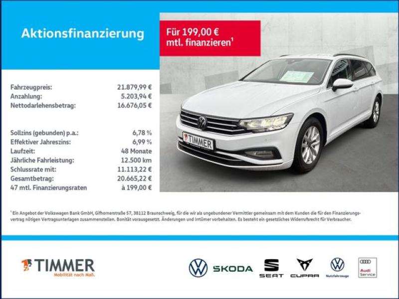 VW  Passat Variant 2.0 TDI DSG BUSINESS +LED +ACC +R, Gletscherweiß Metallic