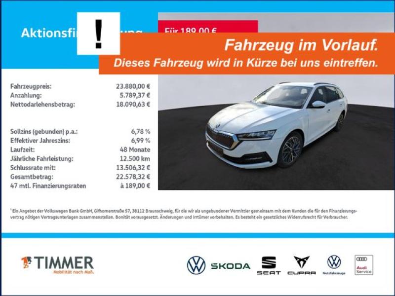 SKODA  Octavia Combi 1.5 eTSI DSG CLEVER +AHK +LED +RKA, Candy Weiß