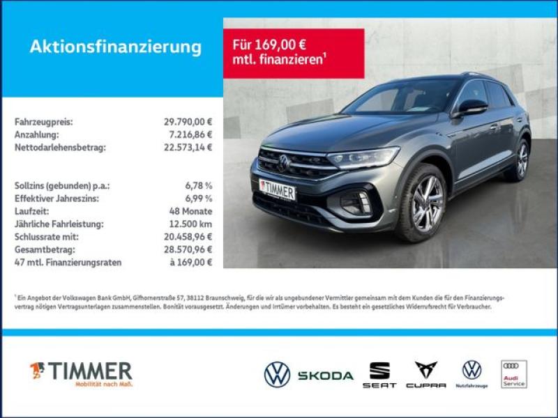 VW  T-Roc 1.5 TSI DSG R-LINE +LED +RKAM +ACC +APP +N, Indiumgrau Metallic