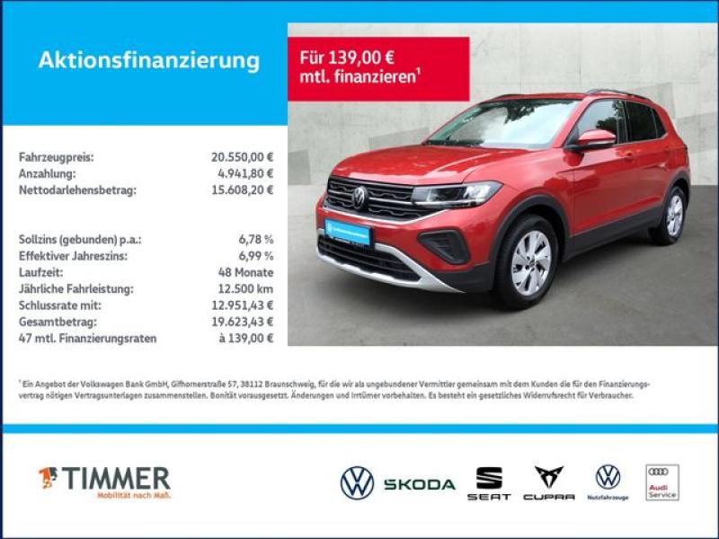 VW  T-Cross 1.0 TSI LIFE *AHK *LED *ACC *VIRTUAL *AP, Kings Red Metallic