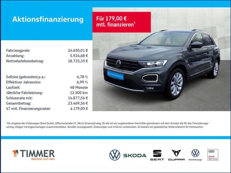 VW  T-Roc 2.0 TDI DSG 4MOTION SPORT +AHK +LED +ACC +, Indiumgrau Metallic