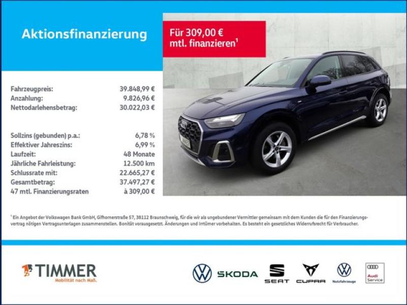 AUDI  Q5 40 TDI S-LINE QUATTRO +AHK +LED +VIRTUAL +TEM, Navarrablau Metallic
