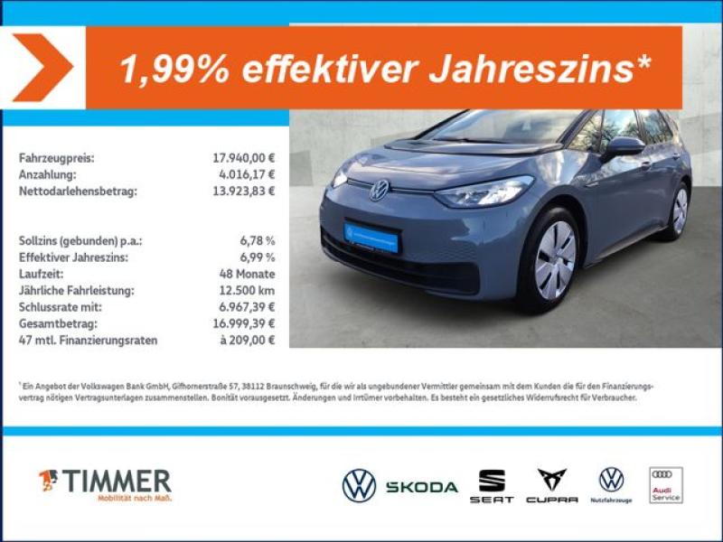 VW  ID.3 PURE PERF. 55 kWh +LED +CARPLAY +NAVI +DAB+, Mondsteingrau