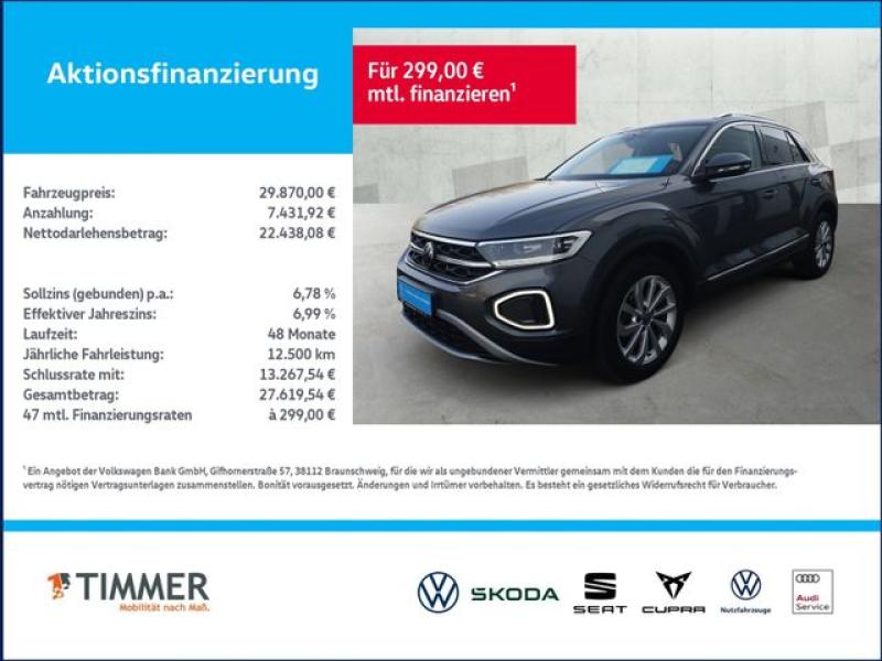 VW  T-Roc 1.5 TSI DSG STYLE +LED +ACC +RKAM +VIRTUAL, Indiumgrau Metallic