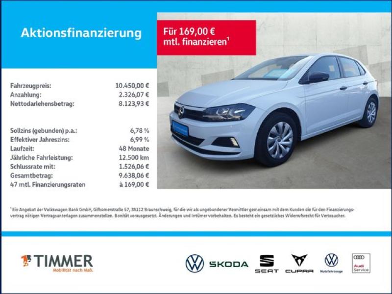 VW  Polo 1.0 Trendline +KLIMA+SHZ+GJR, Pure White