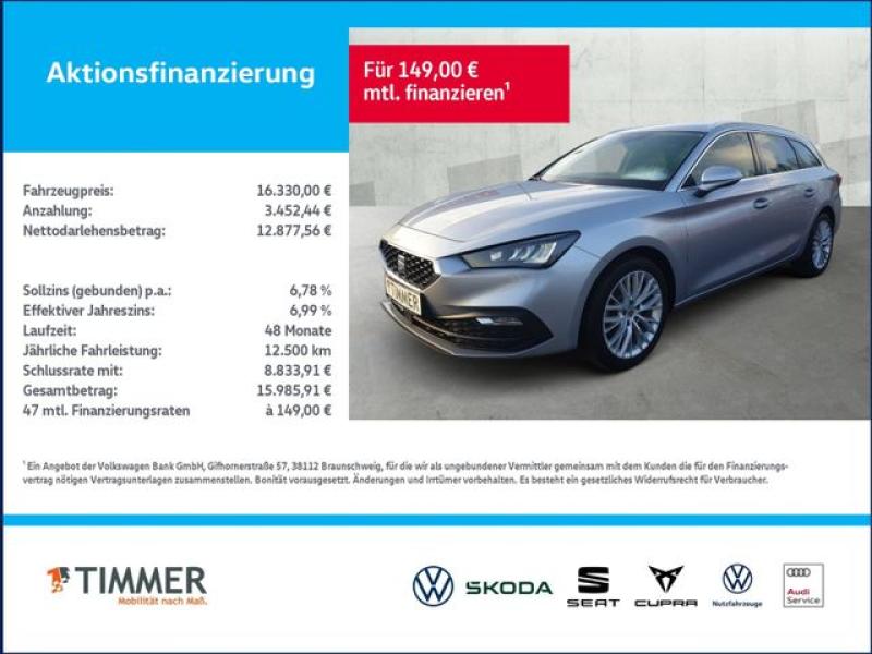 SEAT  Leon ST 2.0 TDI XCELLENCE +LED +RKAM +NAVI +SHZ, Urban Silber