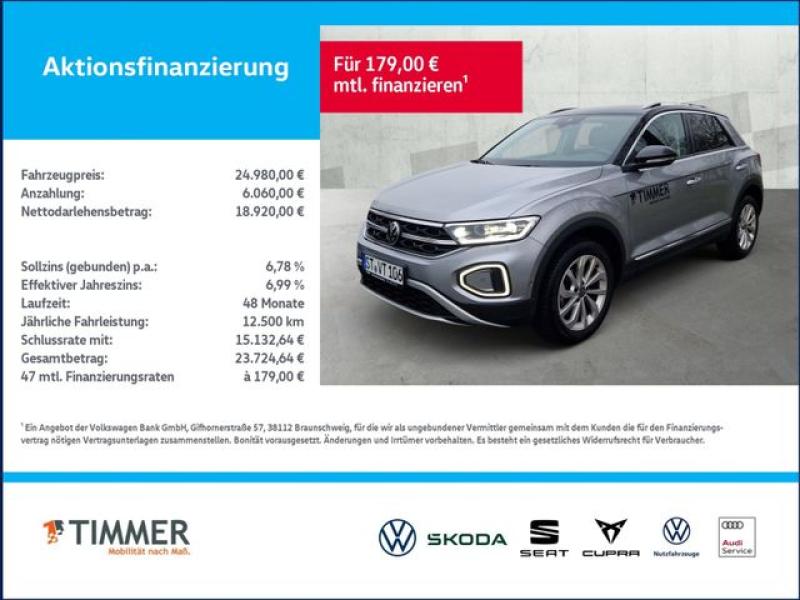 VW  T-Roc 1.5 TSI DSG STYLE *ACC *LED *AHK *SHZ *NAV, Pyritsilber Metallic