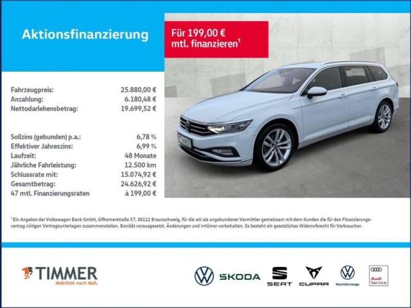 VW  Passat Variant 2.0 TDI DSG ELEGANCE +IQ.LIGHT +3, Gletscherweiß Metallic