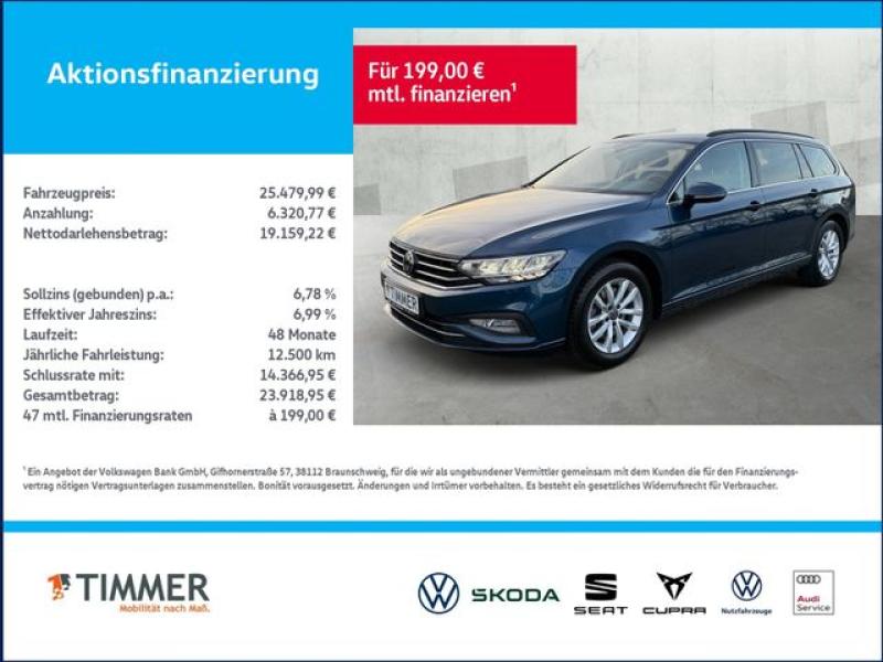 VW  Passat Variant 1.5 TSI DSG BUSINESS +AHK +LED +A, Aquamarinblau Metallic