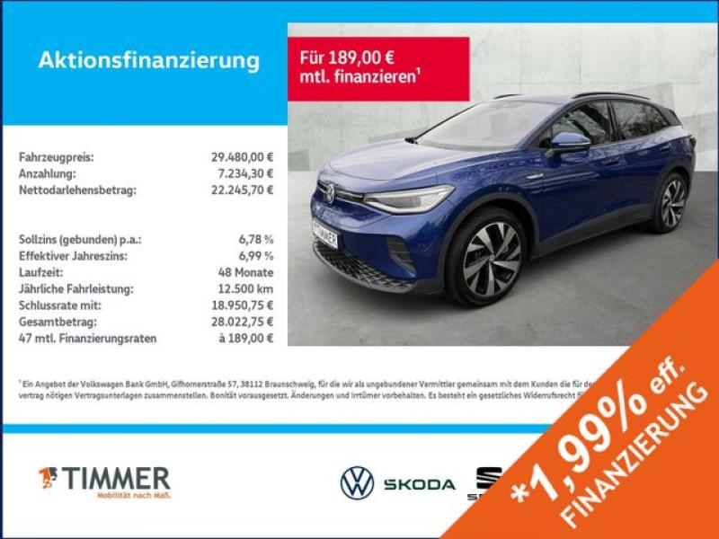 VW  ID.4 PRO PERF. 82 kWh +AHK +WÄPU +IQ.LIGHT +RKAM, Blue Dusk Metallic