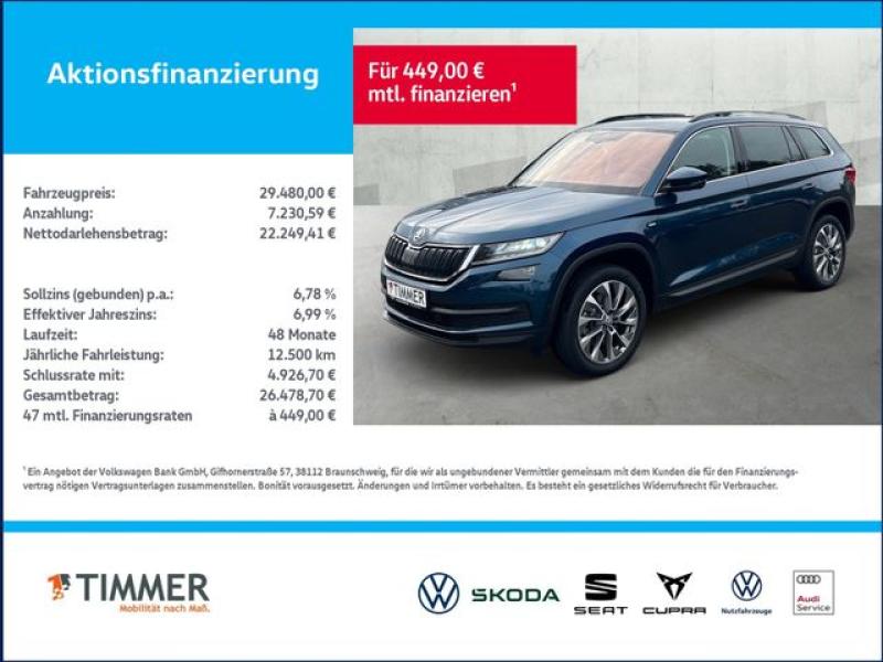 SKODA  Kodiaq 2.0 TDI DSG 4x4 CLEVER *AHK *LED *360° *A, Lava-Blau Metallic