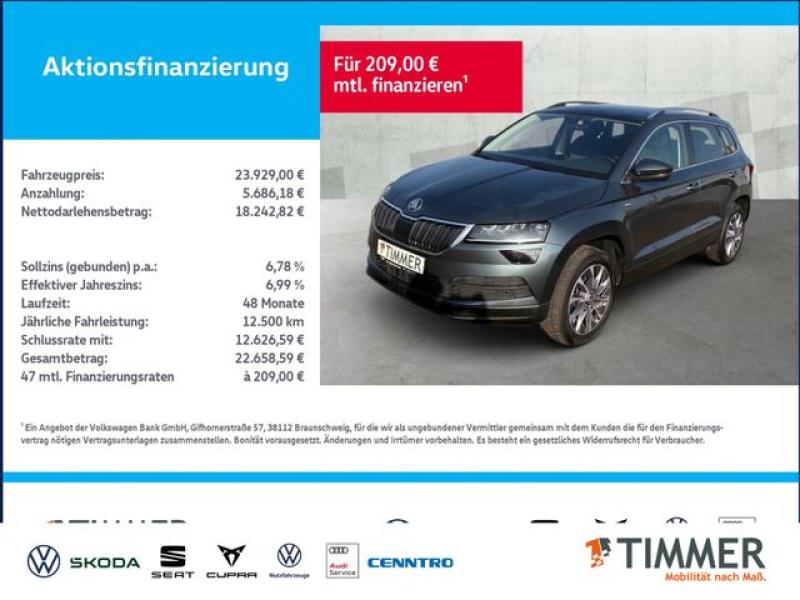 SKODA  Karoq 2.0 TDI CLEVER +LED +CANTON +STHZG +VIRTUA, Quarz-Grau Metallic